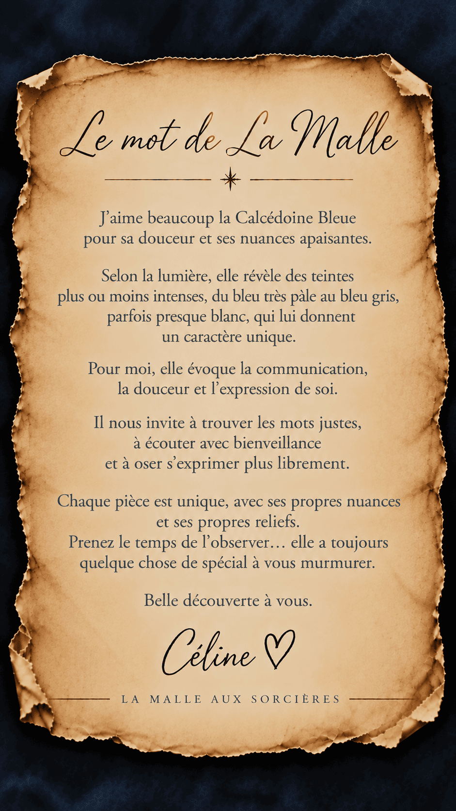 Calc&eacute;doine bleue brute -Vertus